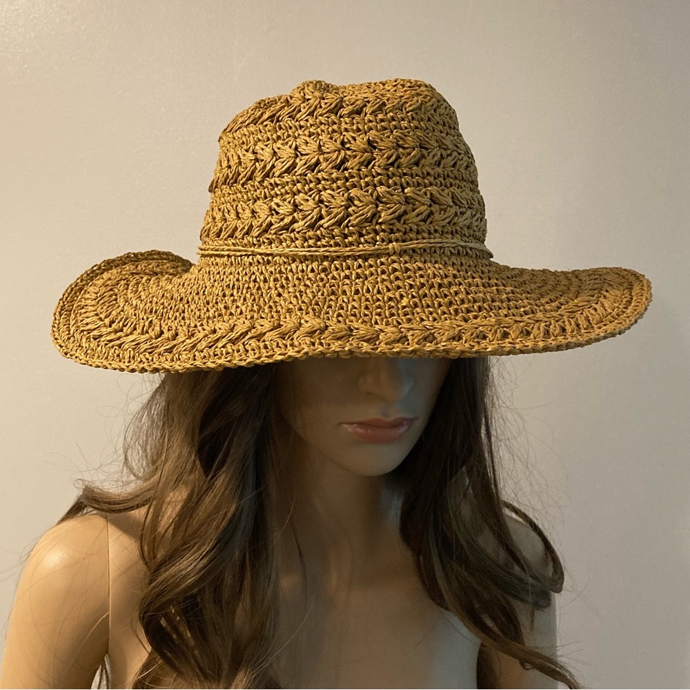 Woven Straw Sun Hat - Natural Tan